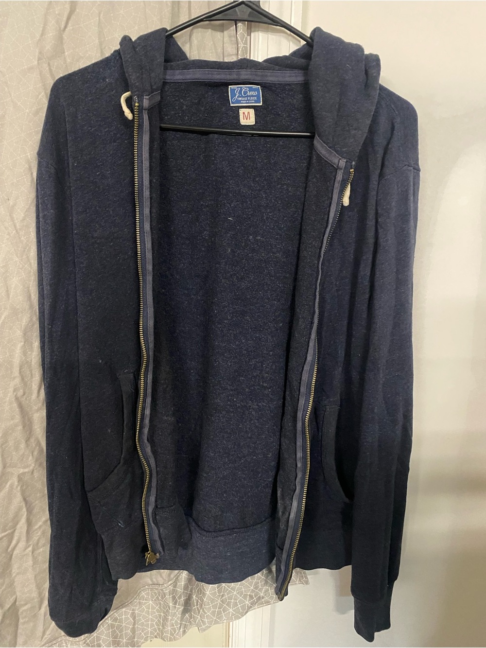 J. Crew Women’s Navy Full-Zip Hooded Sweater